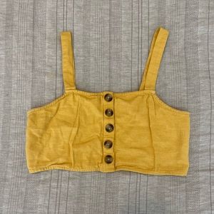 American Eagle Yellow Cropped Tank Top